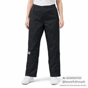 FootJoy DryJoys Women’s Black Waterproof Golf Pants | Adjustable Waist | M